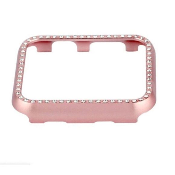 44mm Pink Women's Bling Crystal Diamonds Case For Apple Watch L204 - Picture 2 of 4